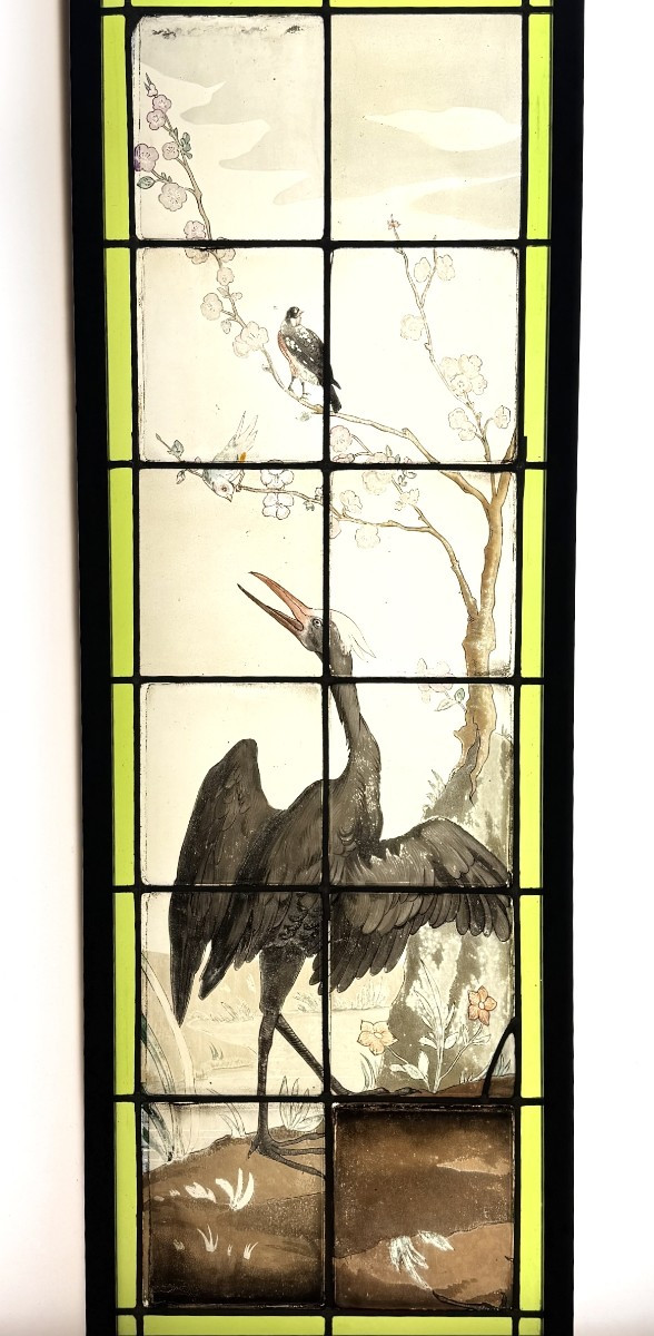 Cormorant Stained Glass Window H137.5cm L51cm