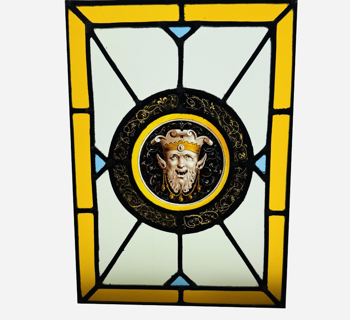 Stained Glass Window With Faun (h42.5cm W30.5cm)-photo-3
