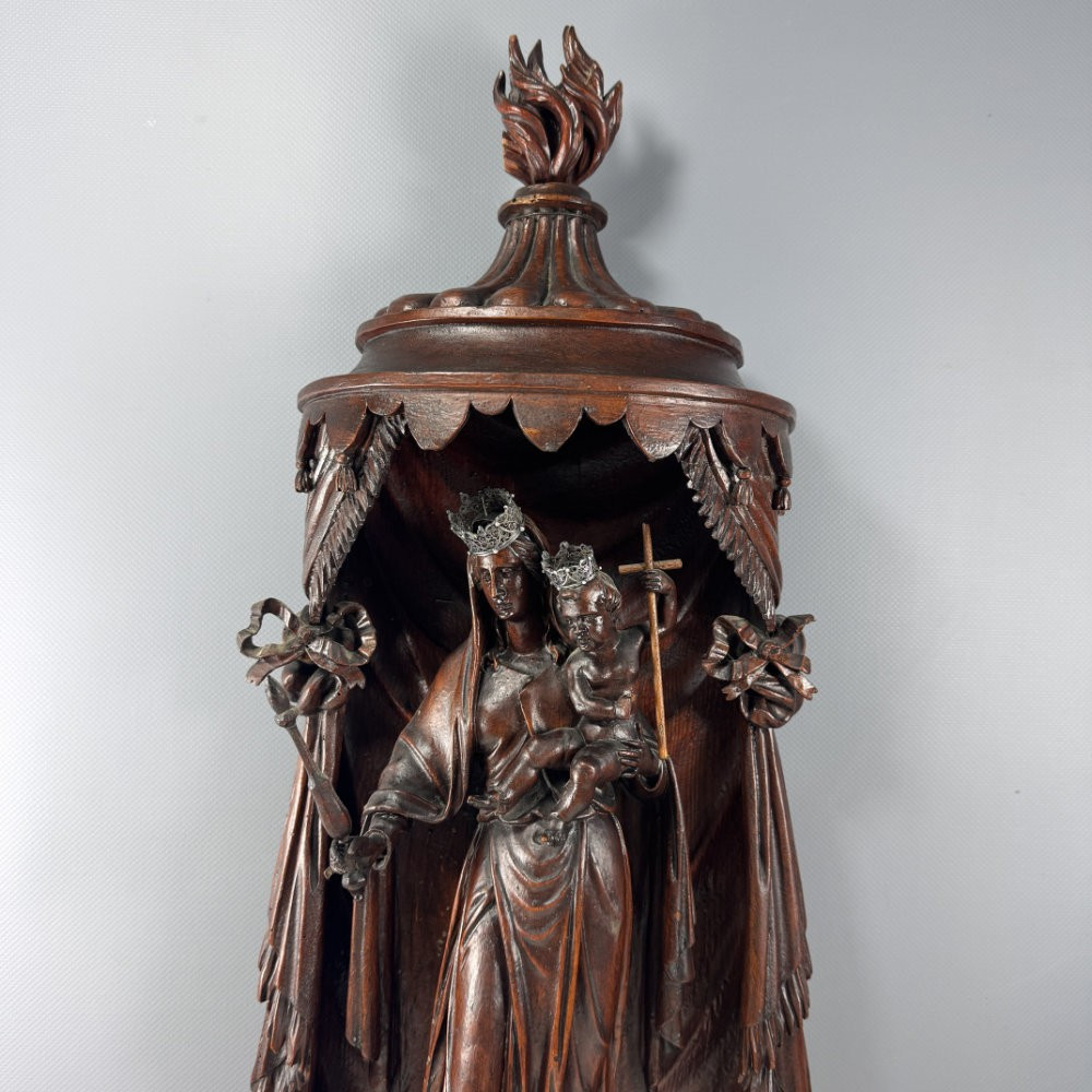 Virgin And Child Wooden Statue-photo-2