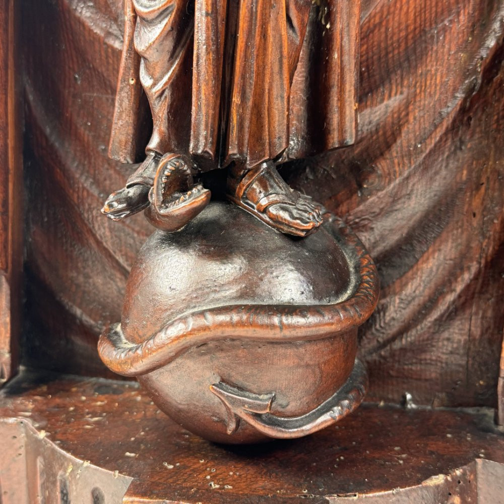 Virgin And Child Wooden Statue-photo-4