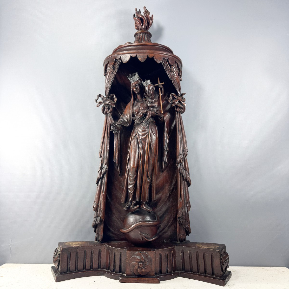 Virgin And Child Wooden Statue