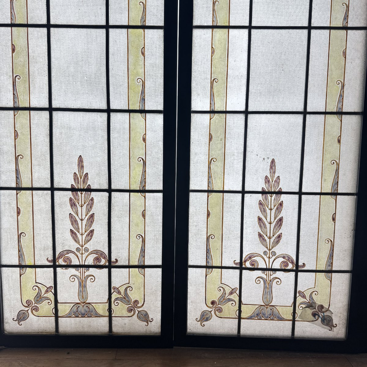 Antique Stained Glass Window (h182 X W172)-photo-4