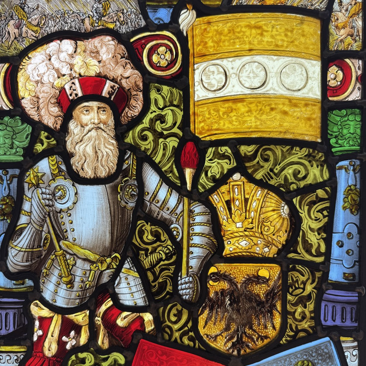 Renaissance Stained Glass Windows 1559 (h44cm W30cm)-photo-2