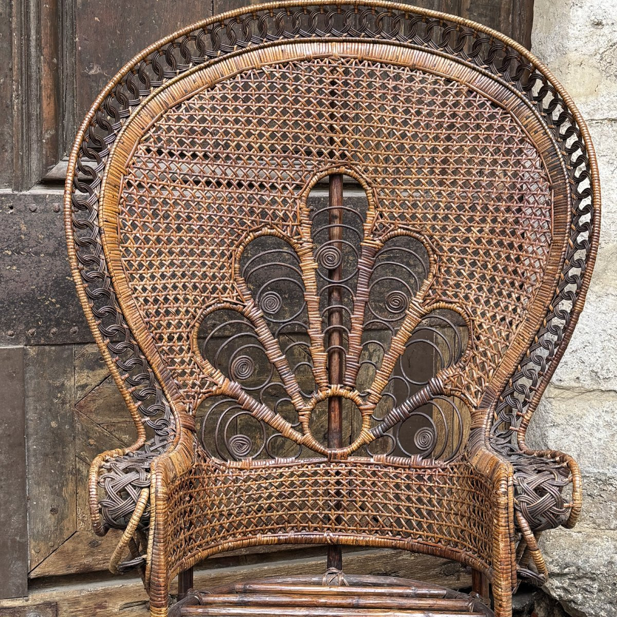 Fauteuil en rotin XXe-photo-4