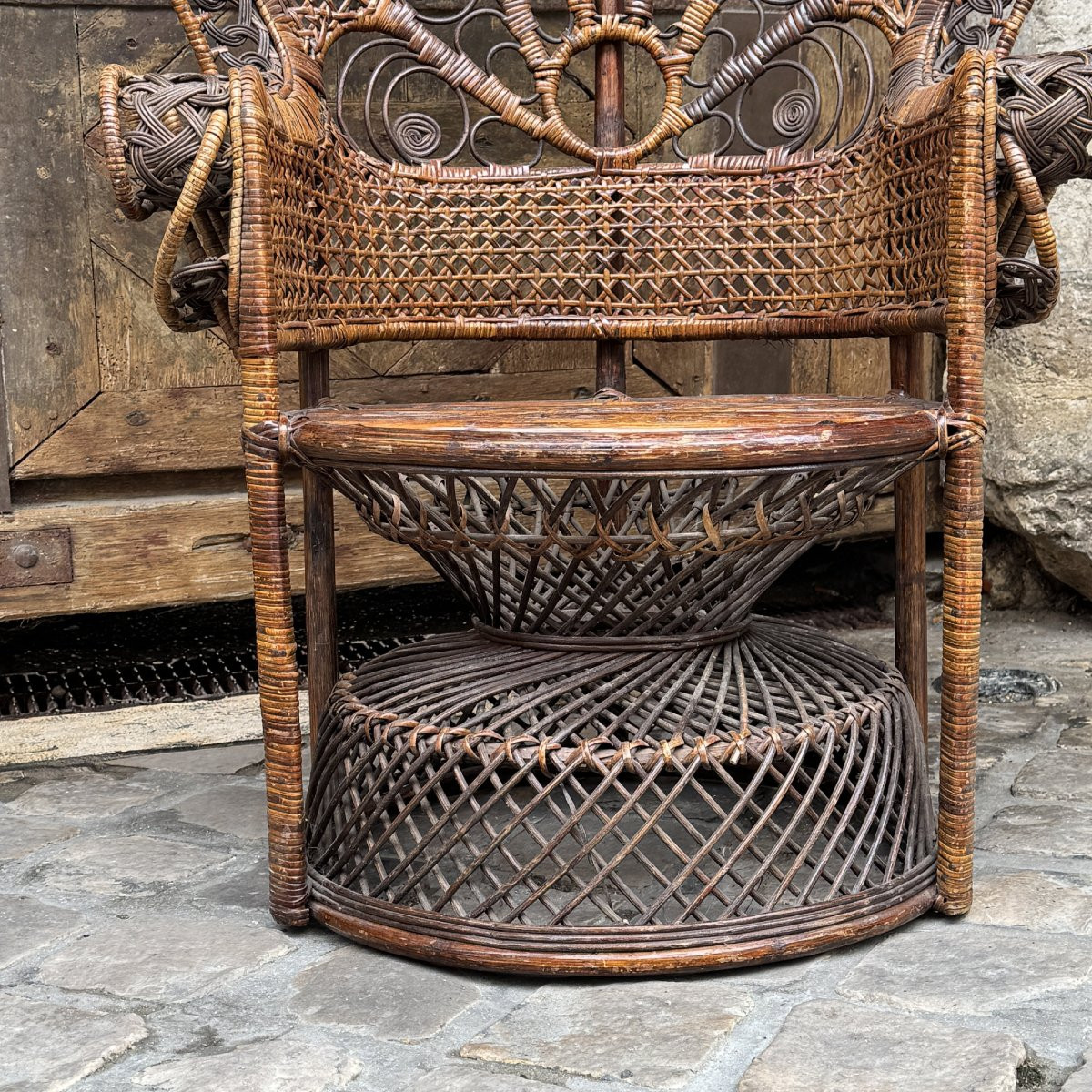Fauteuil en rotin XXe-photo-1