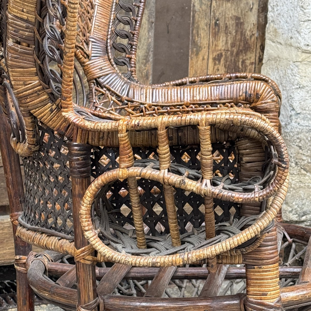 Fauteuil en rotin XXe-photo-2