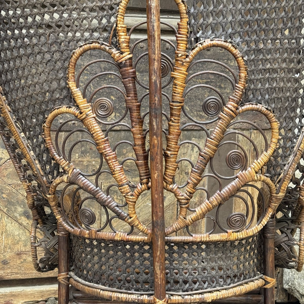 Fauteuil en rotin XXe-photo-3