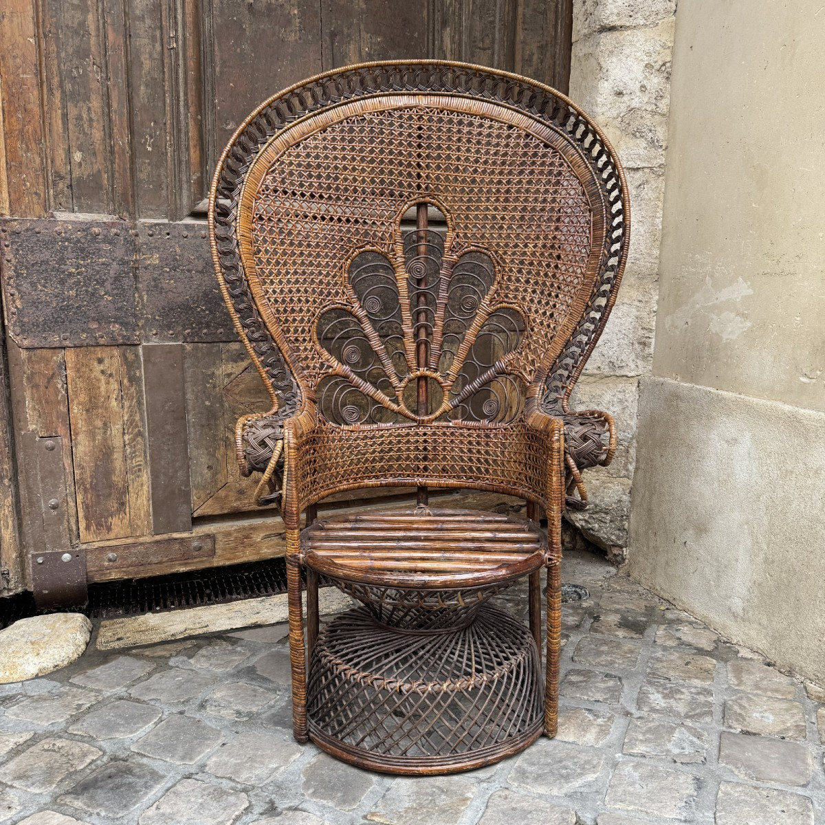 Fauteuil en rotin XXe