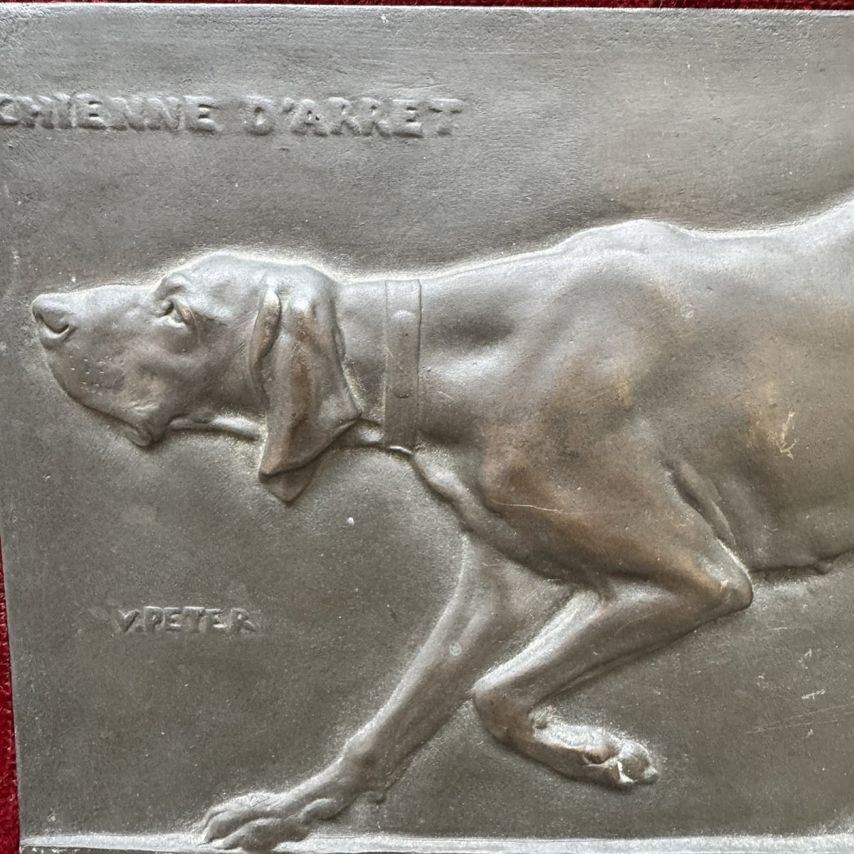 Bronze Animal Bas-relief Signed V. Peter-photo-3