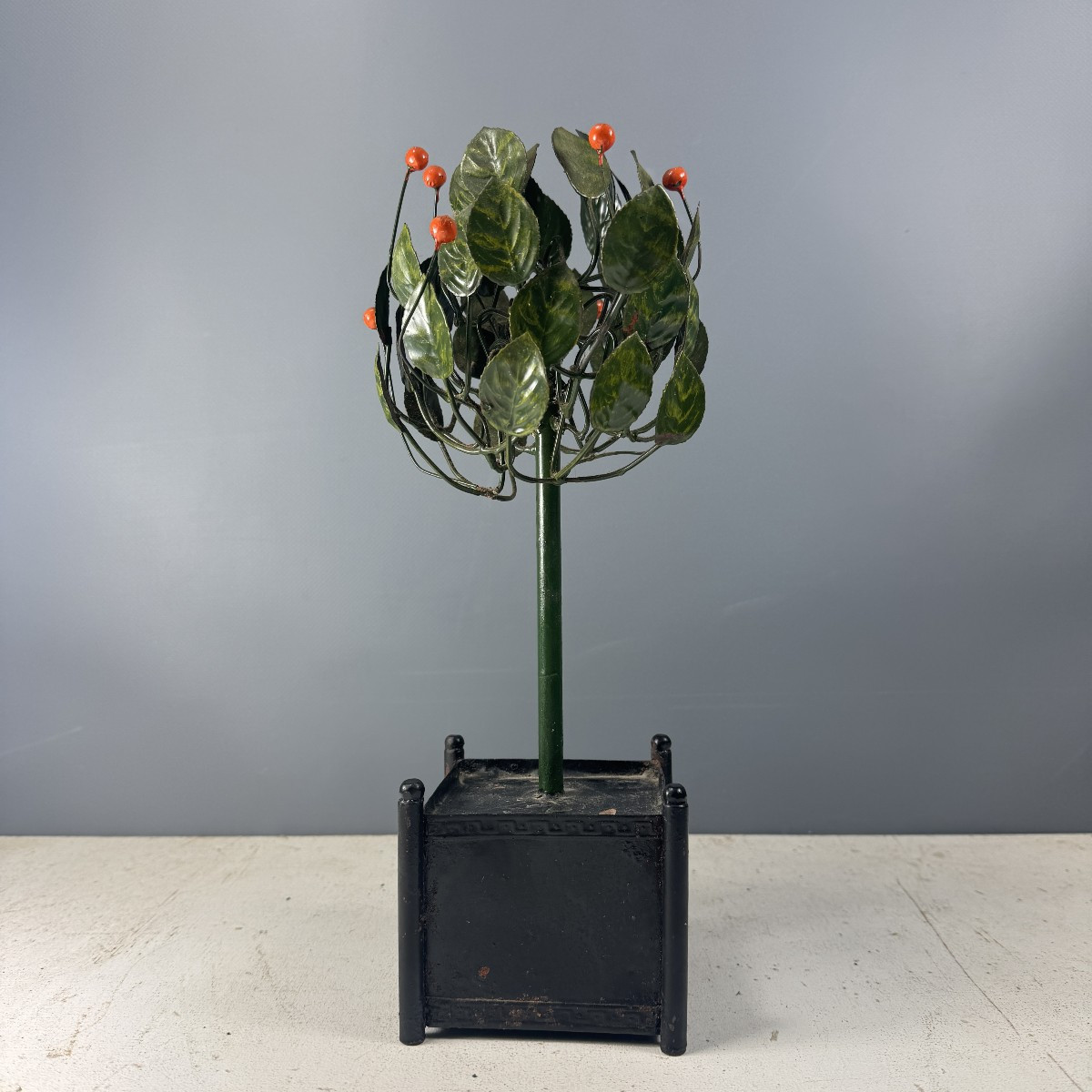 Orange Tree In Painted Sheet Metal