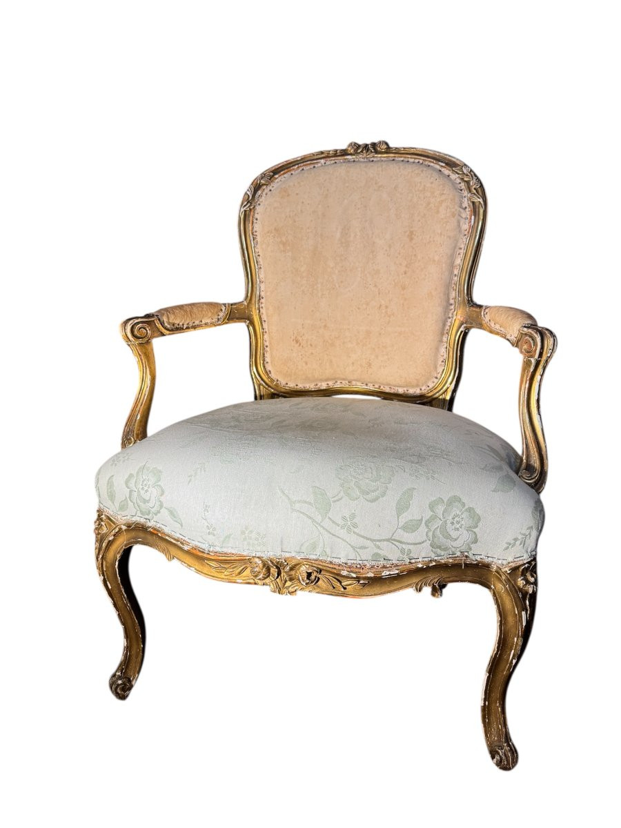 Louis XV Armchair Stamped P. Brizard-photo-4