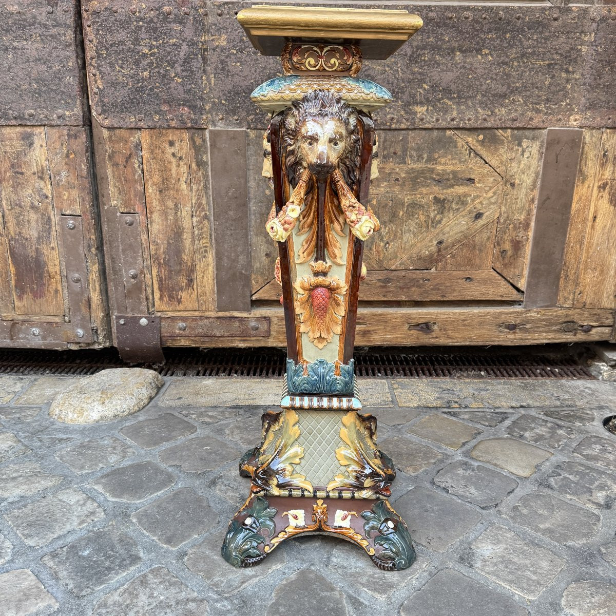 Colonne en faïence vernissée H90cm-photo-2