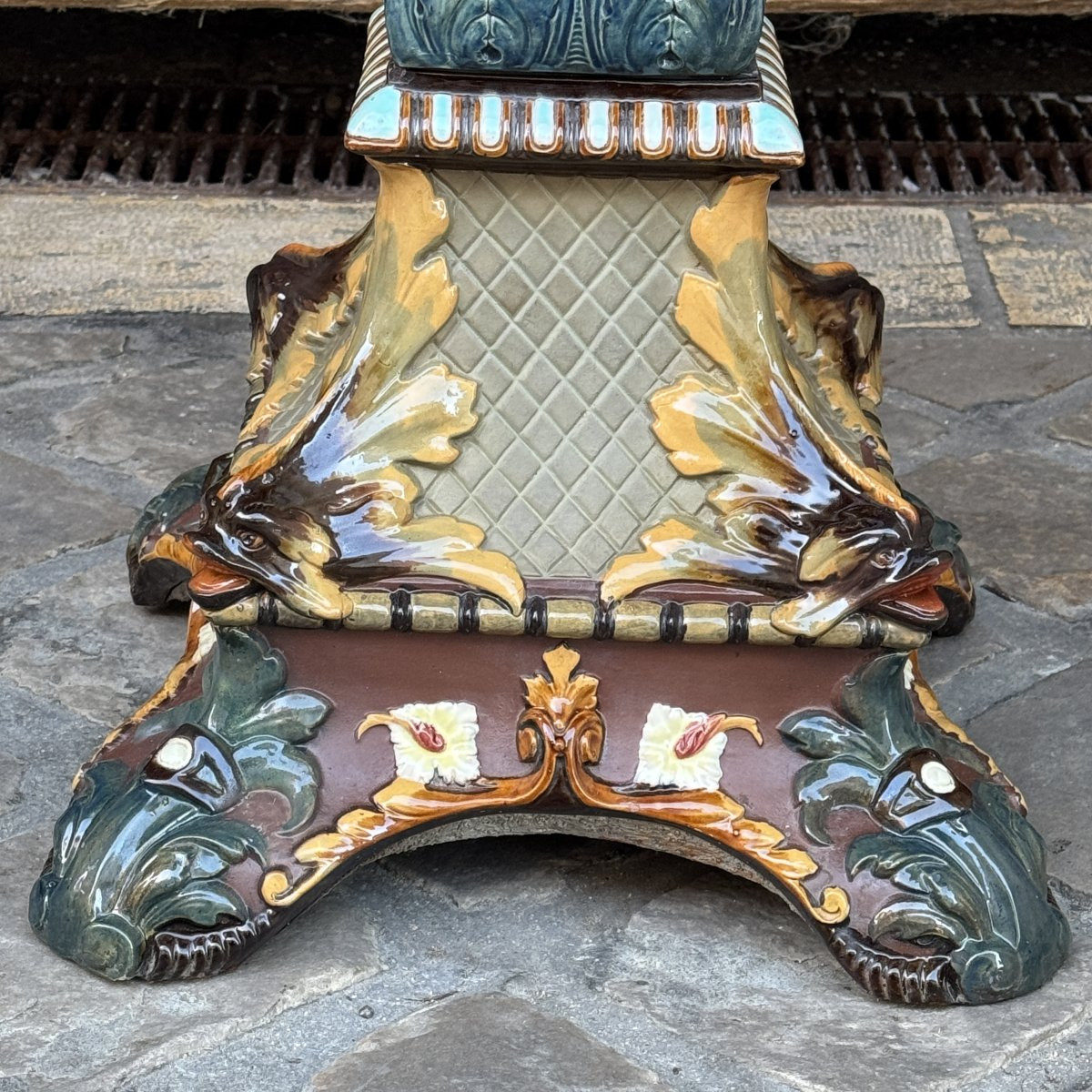 Colonne en faïence vernissée H90cm-photo-1