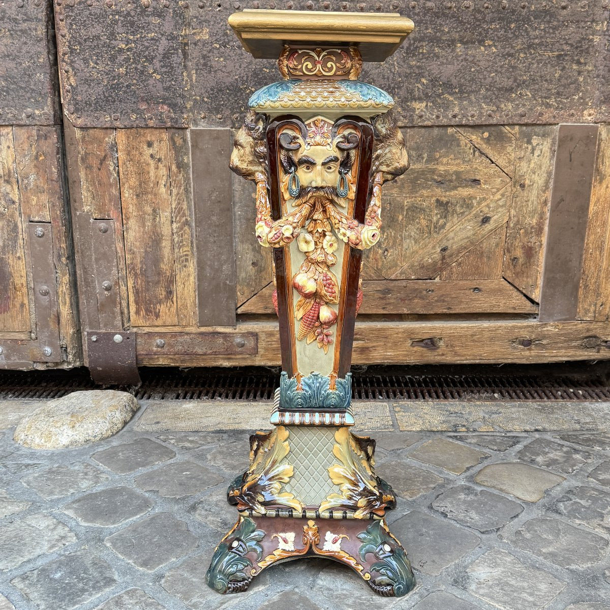 Colonne en faïence vernissée H90cm-photo-2