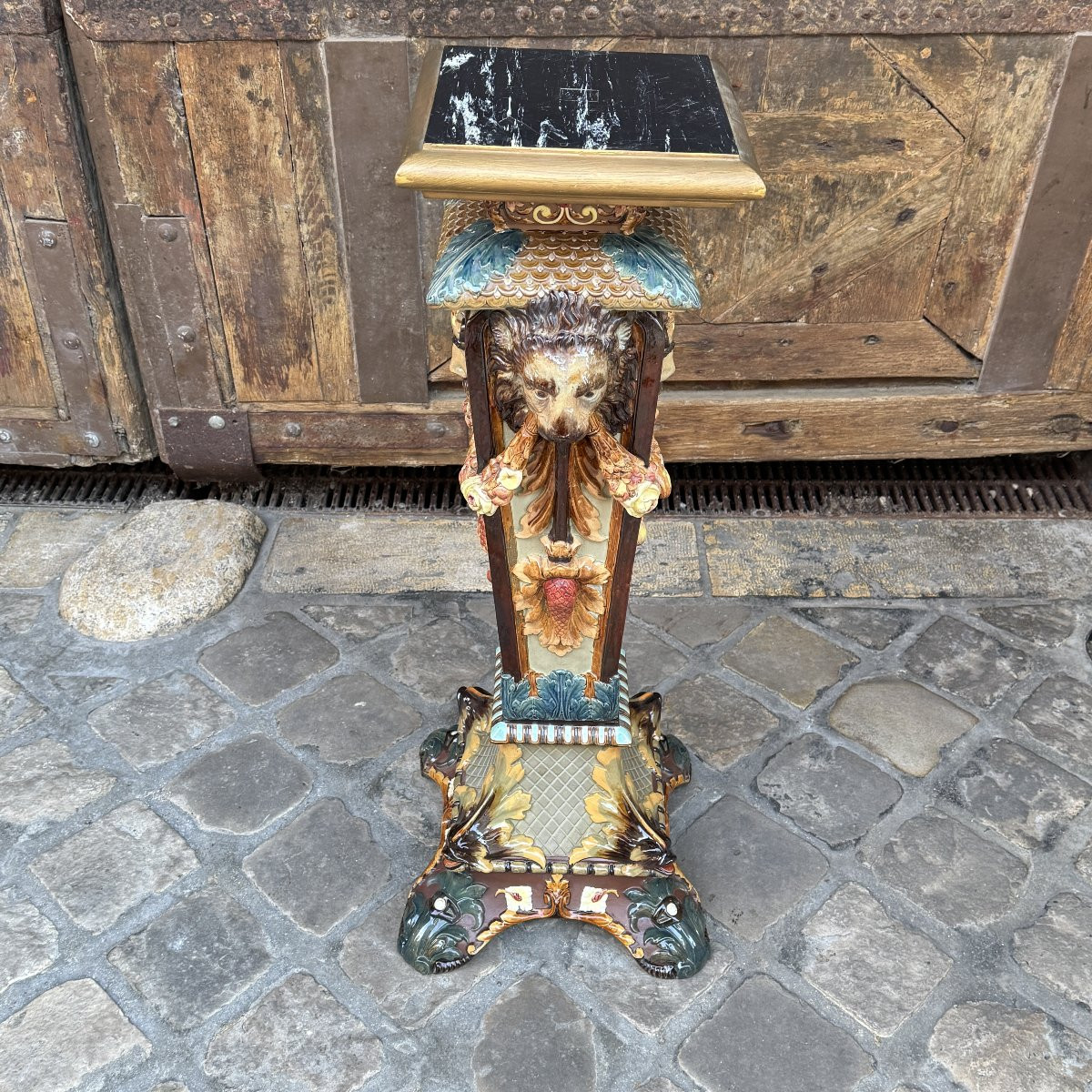 Colonne en faïence vernissée H90cm-photo-3