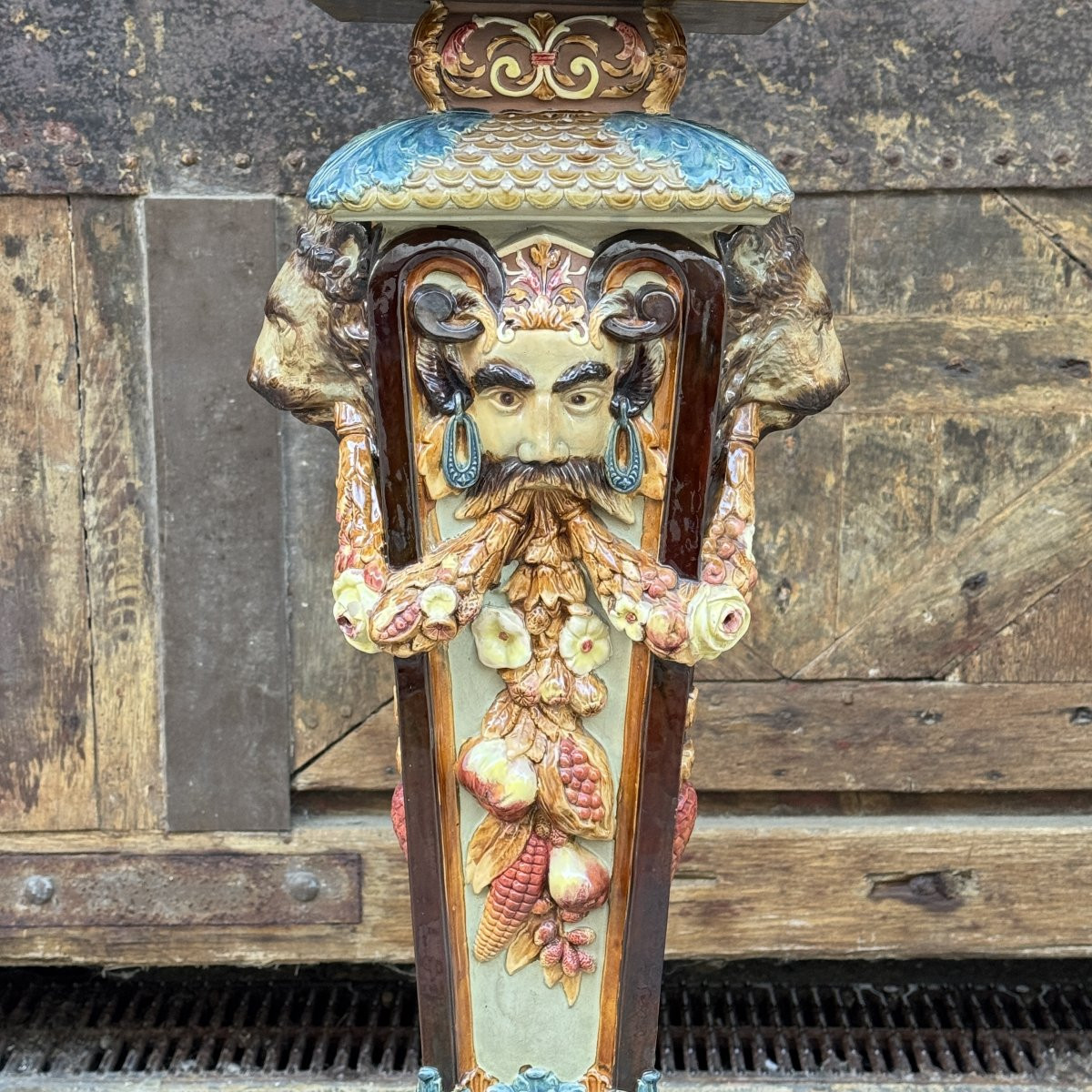 Colonne en faïence vernissée H90cm-photo-4