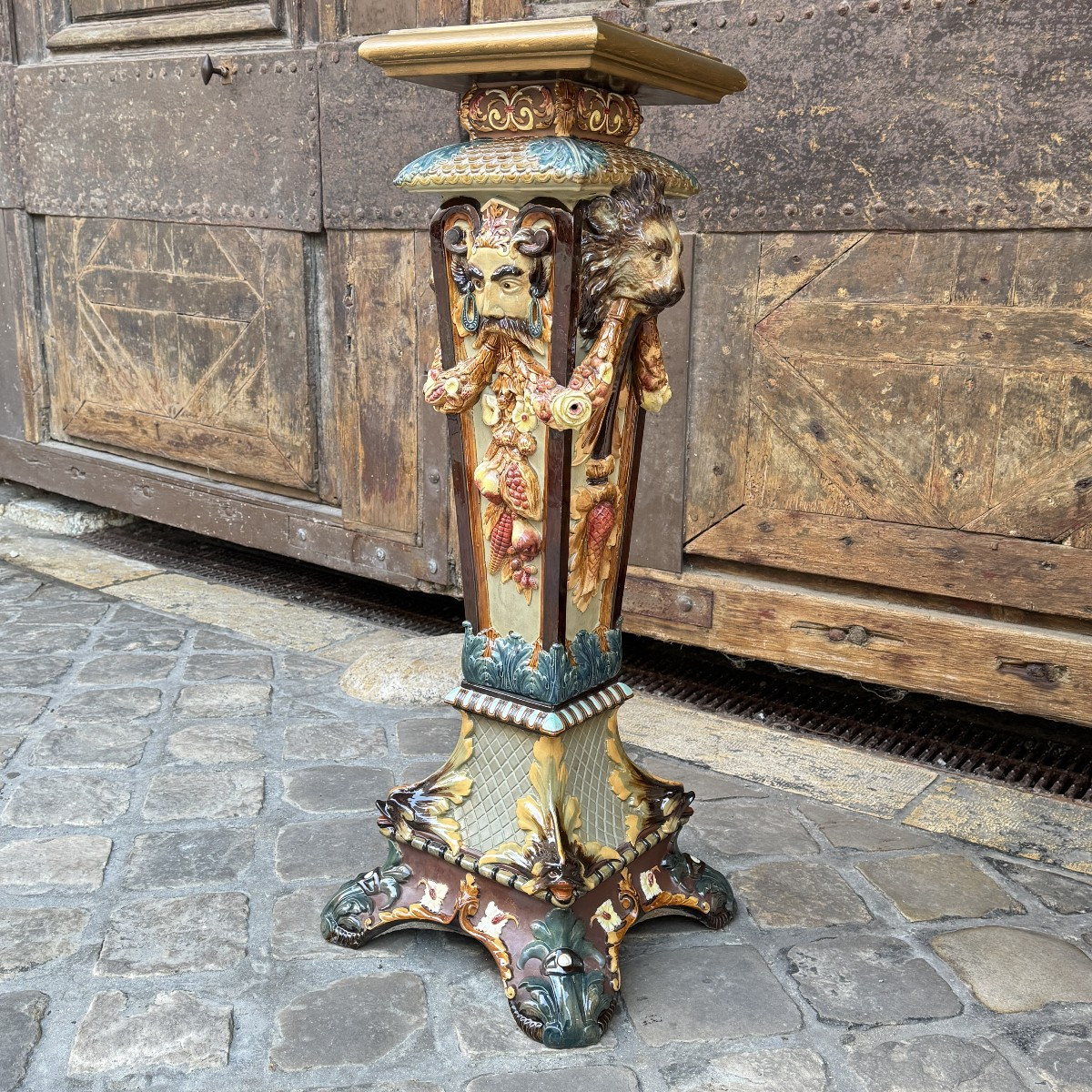 Colonne en faïence vernissée H90cm