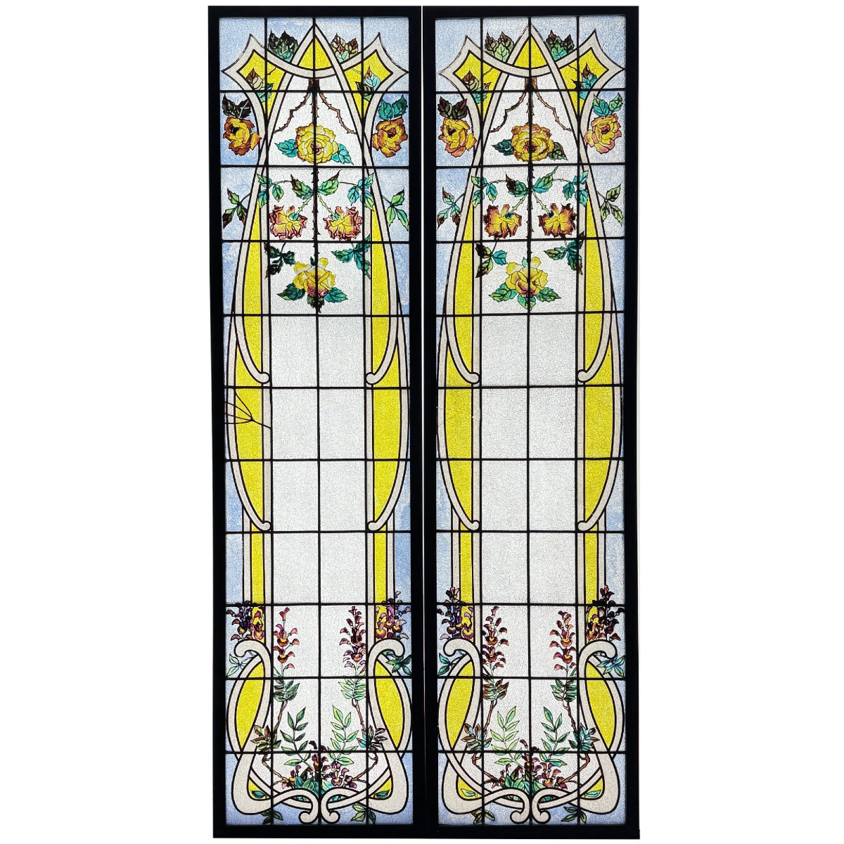 Art Nouveau Stained Glass Windows (h195cm W108cm)