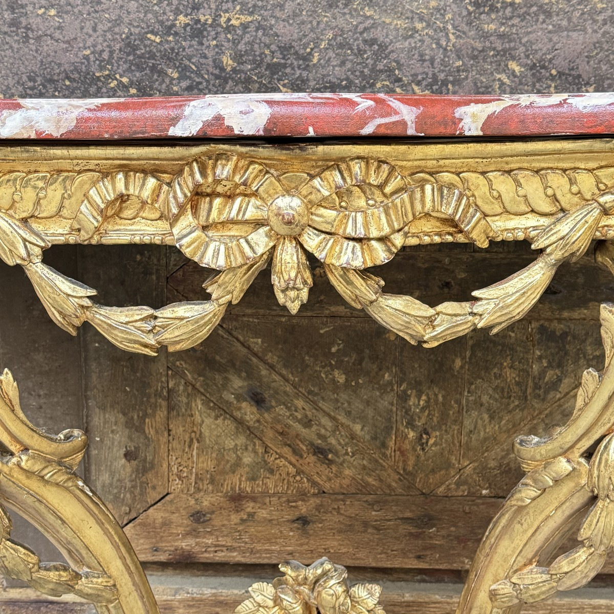 Console en bois doré Louis XVI L100 H90 P44cm-photo-2