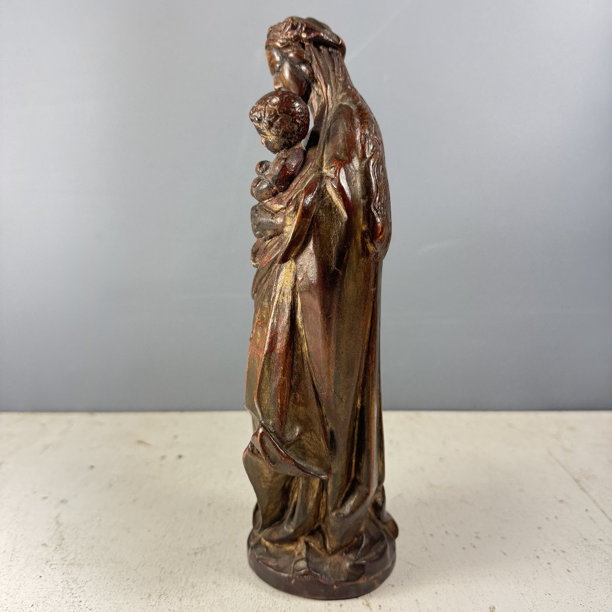 Vierge à l'enfant XVIIIe-photo-3