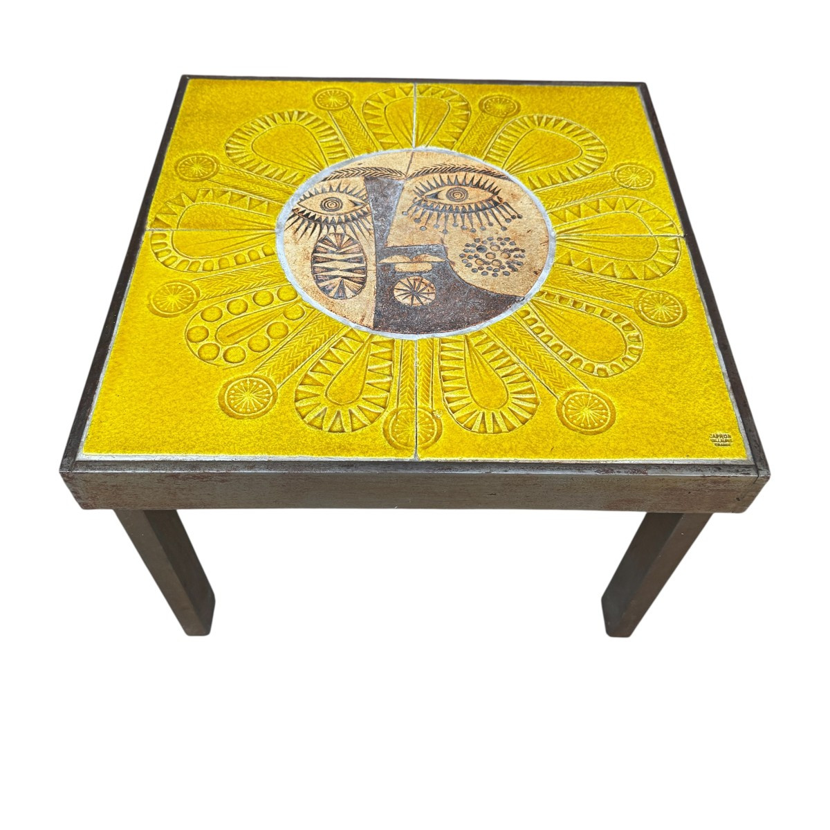 Sunburst Coffee Table By Roger Capron And Jean Derval, Signed