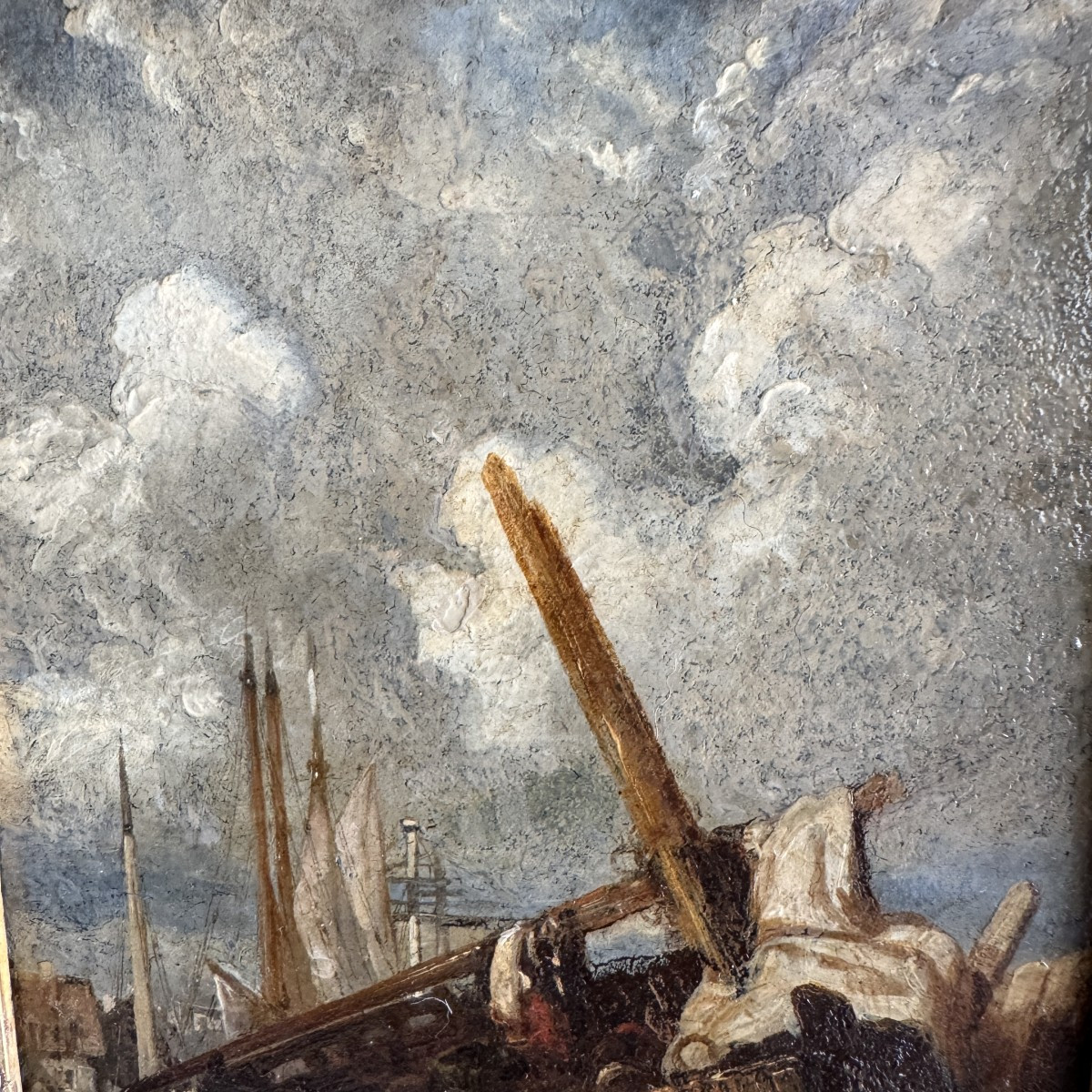 Oil On Copper, Marine Scene In Bordeaux (caudéran)-photo-3