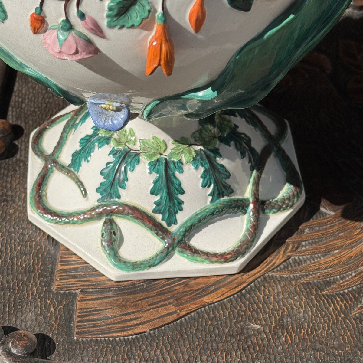 Paire de vases en faïence fine de Rörstrand Suède 19ème-photo-2