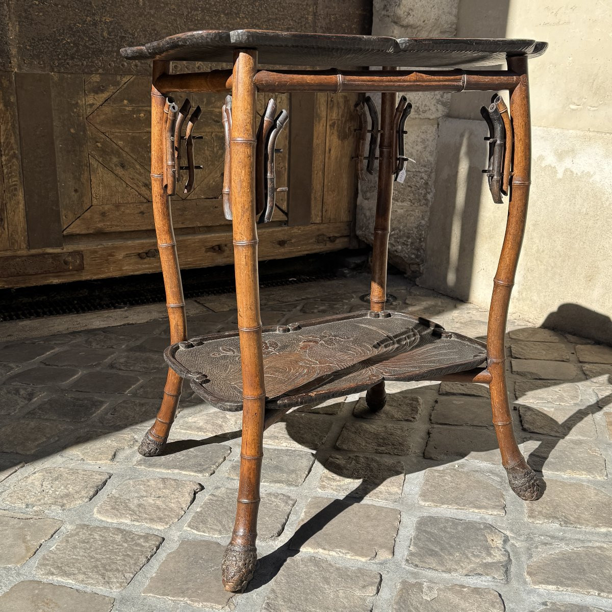 Bamboo Table In The Style Of Perret Vibert-photo-4