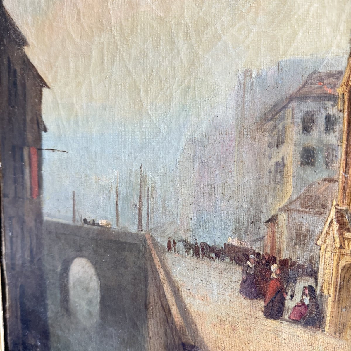 Oil On Canvas Eglise Du Nord-photo-4
