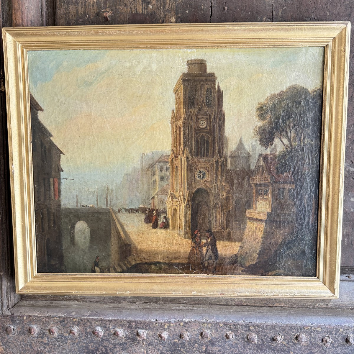 Oil On Canvas Eglise Du Nord