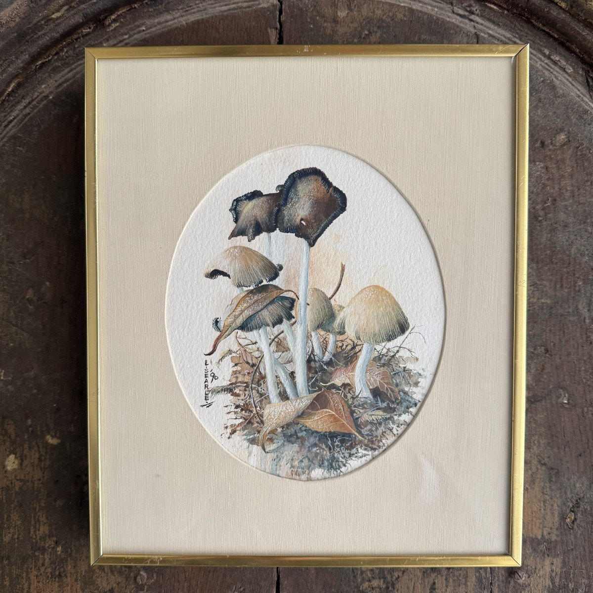 Aquarelle naturaliste aux champignons sous bois-photo-2