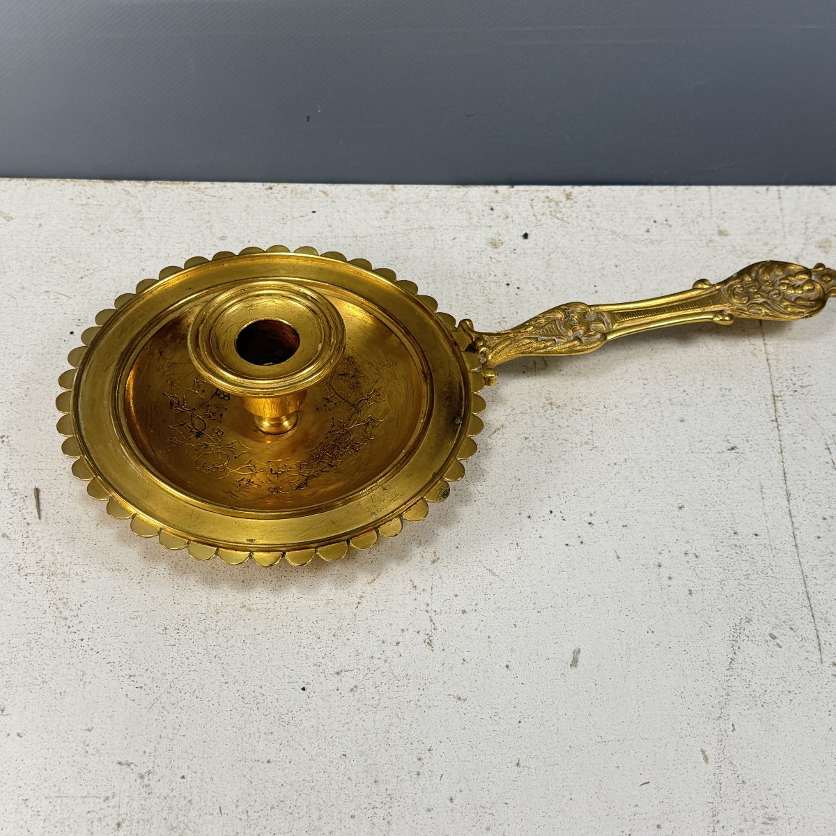 Mercury-gilded Bronze Bishop's Candlestick-photo-2