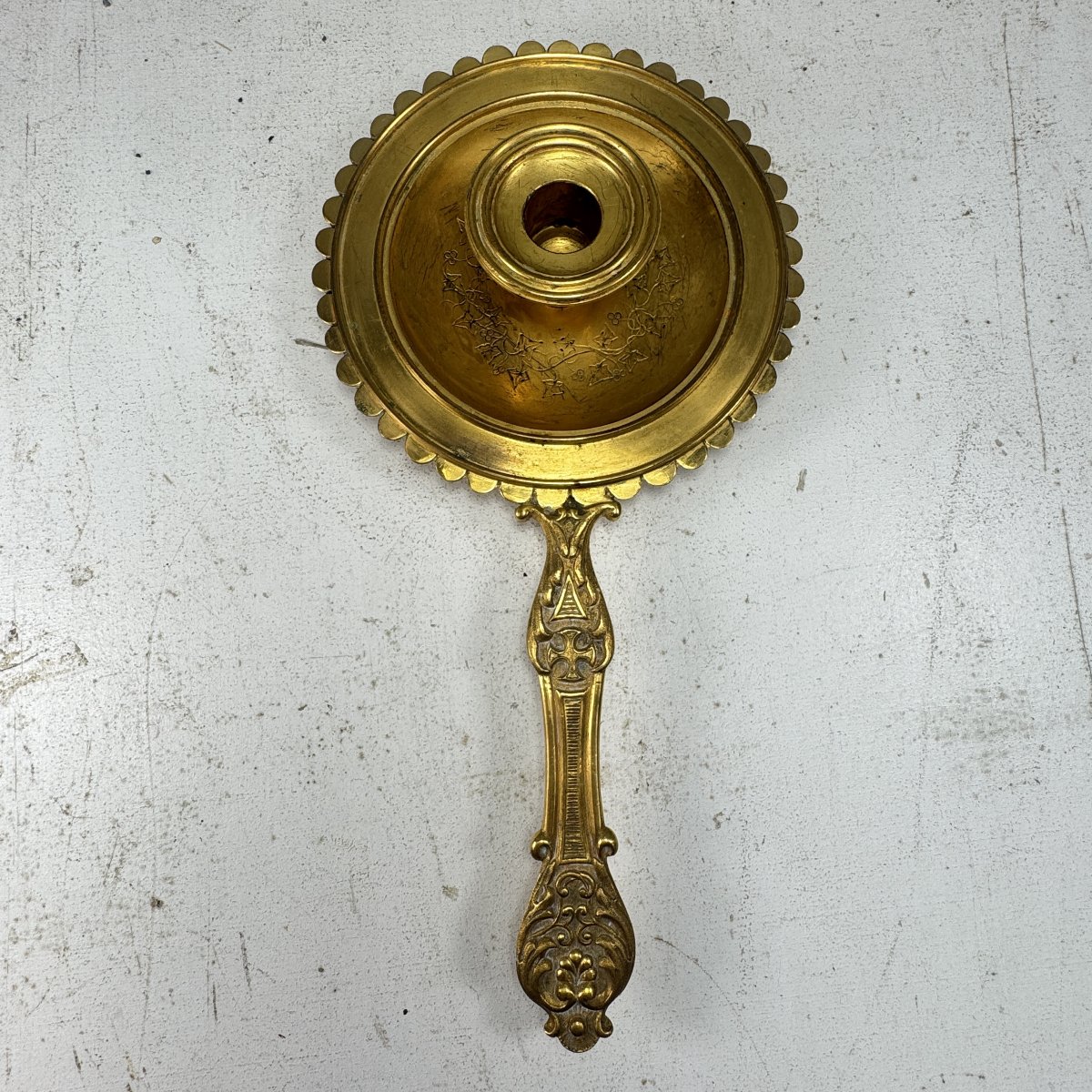Mercury-gilded Bronze Bishop's Candlestick-photo-3