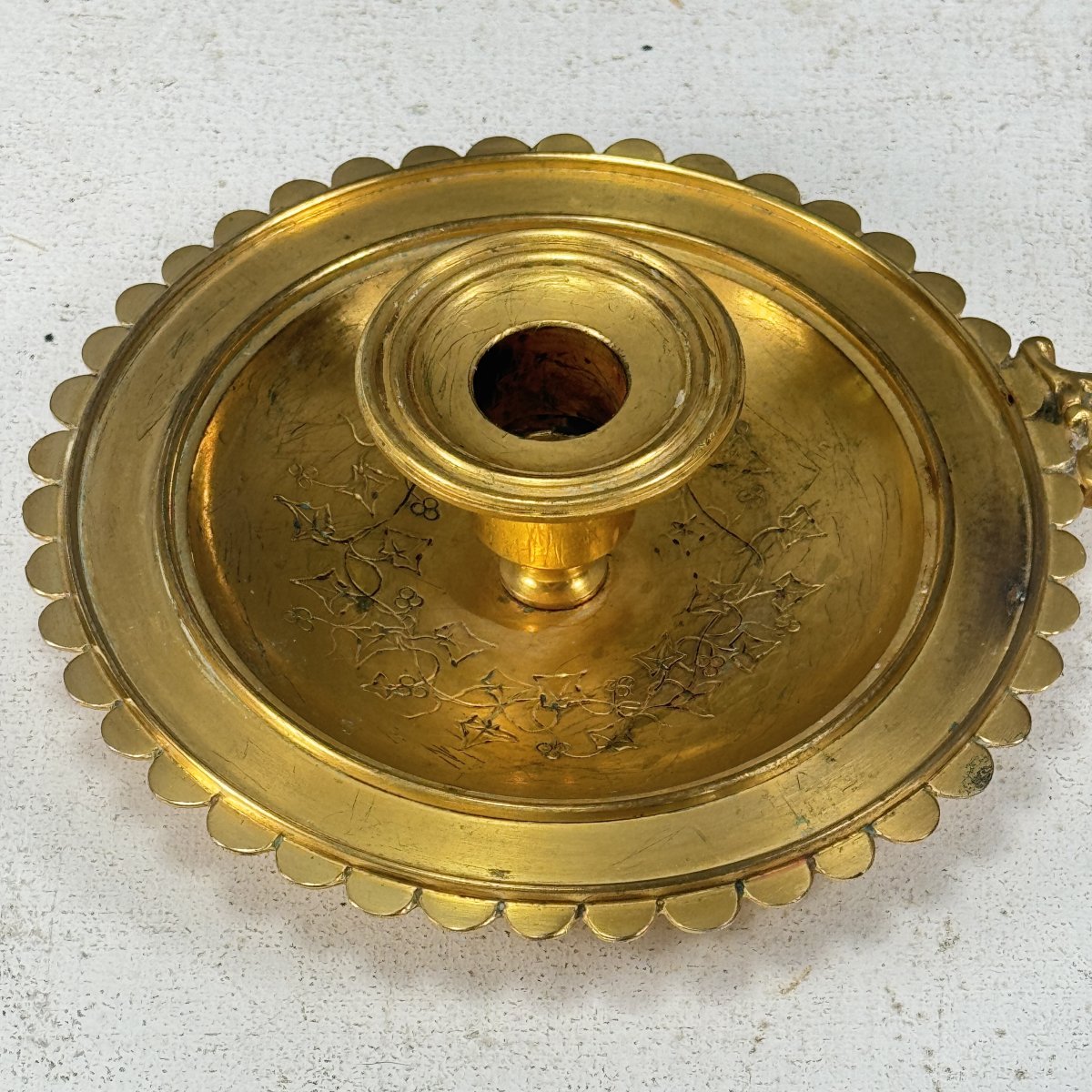 Mercury-gilded Bronze Bishop's Candlestick-photo-4