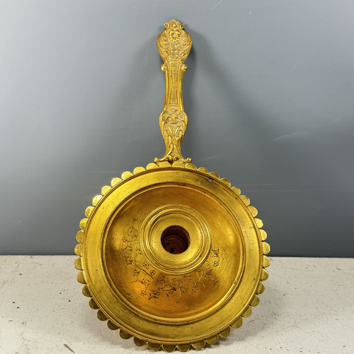 Mercury-gilded Bronze Bishop's Candlestick