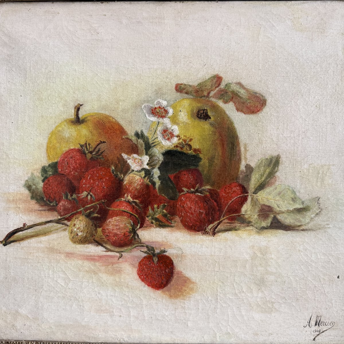 Still Life With Strawberries And Apples-photo-3