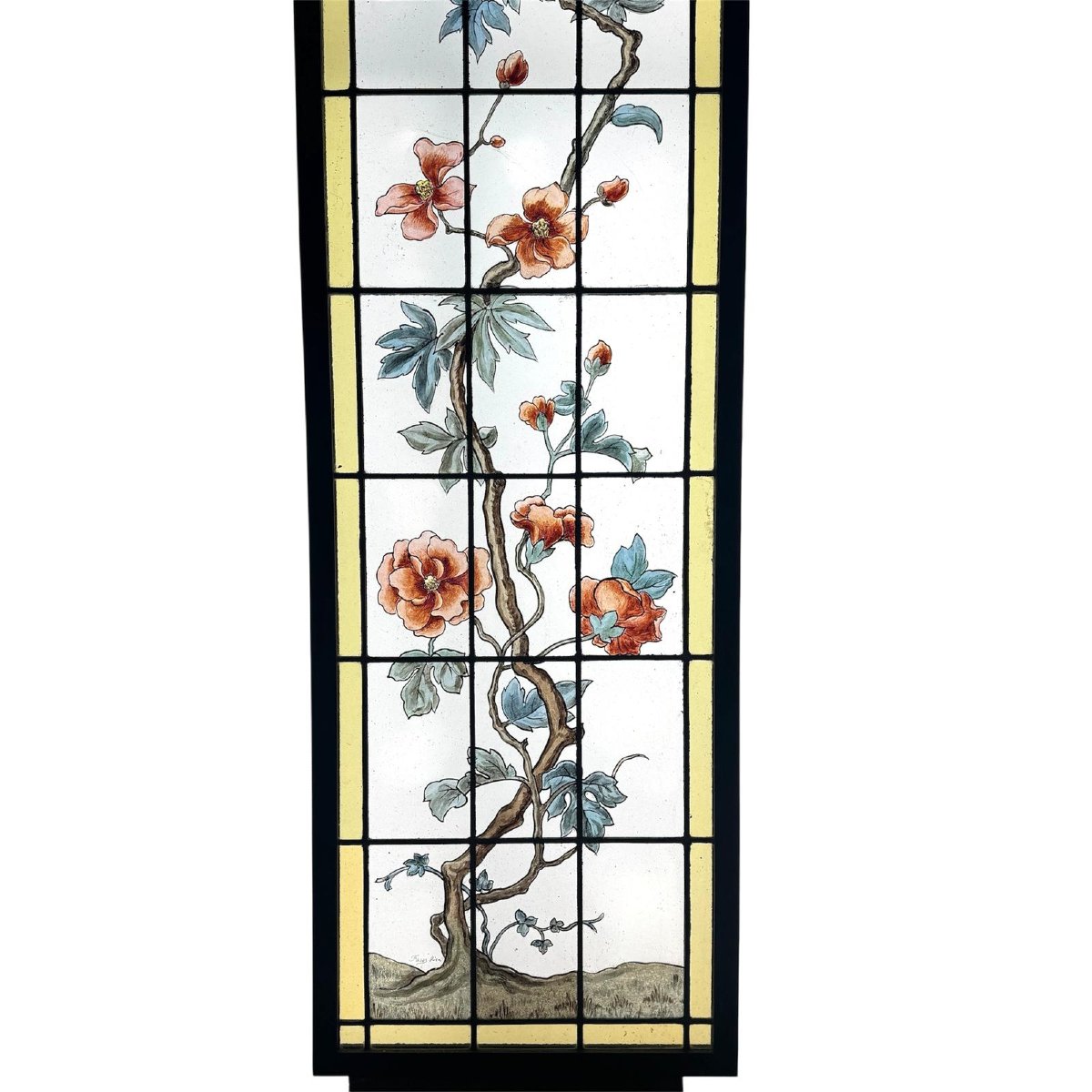 Vitrail Vitraux aux magnolias Fassi H181,5cm L50cm-photo-3