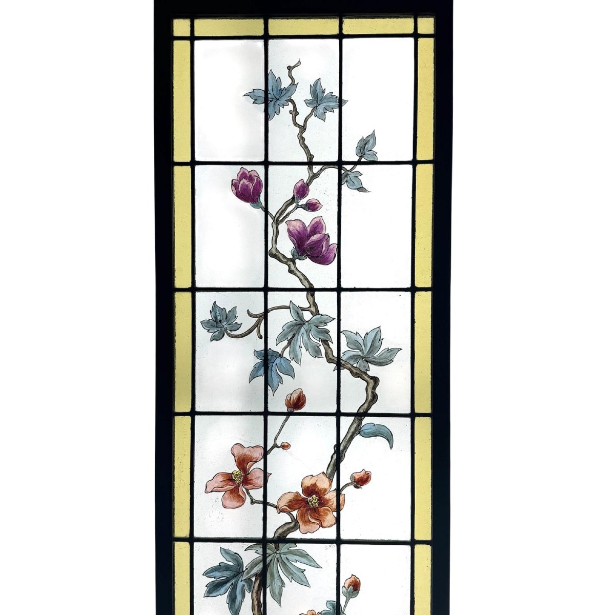 Vitrail Vitraux aux magnolias Fassi H181,5cm L50cm-photo-4