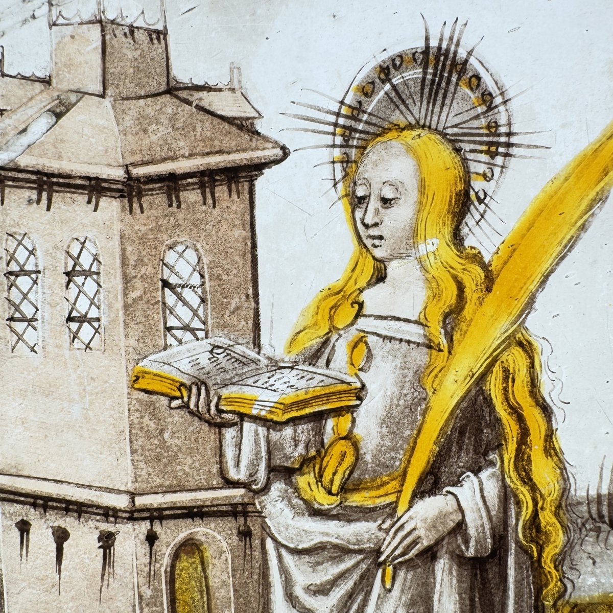 Stained-glass Window Depicting Saint Barbara, Circa 1500-photo-4