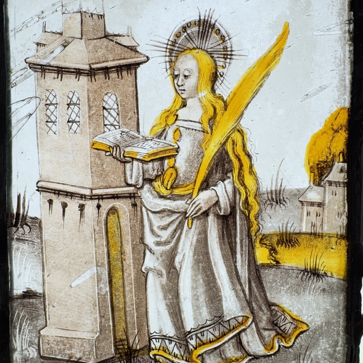 Stained-glass Window Depicting Saint Barbara, Circa 1500