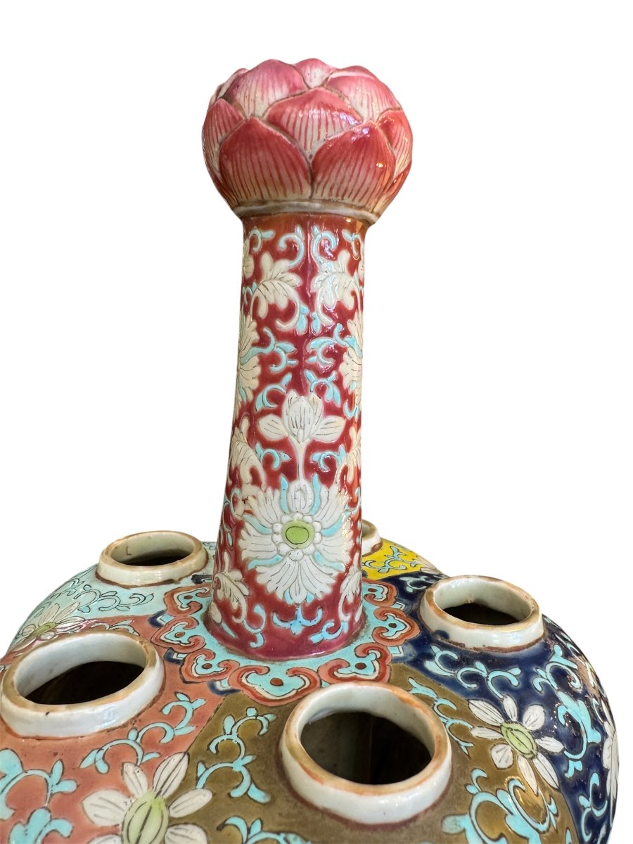 Vase chinois tulipier “décor famille rose”-photo-4