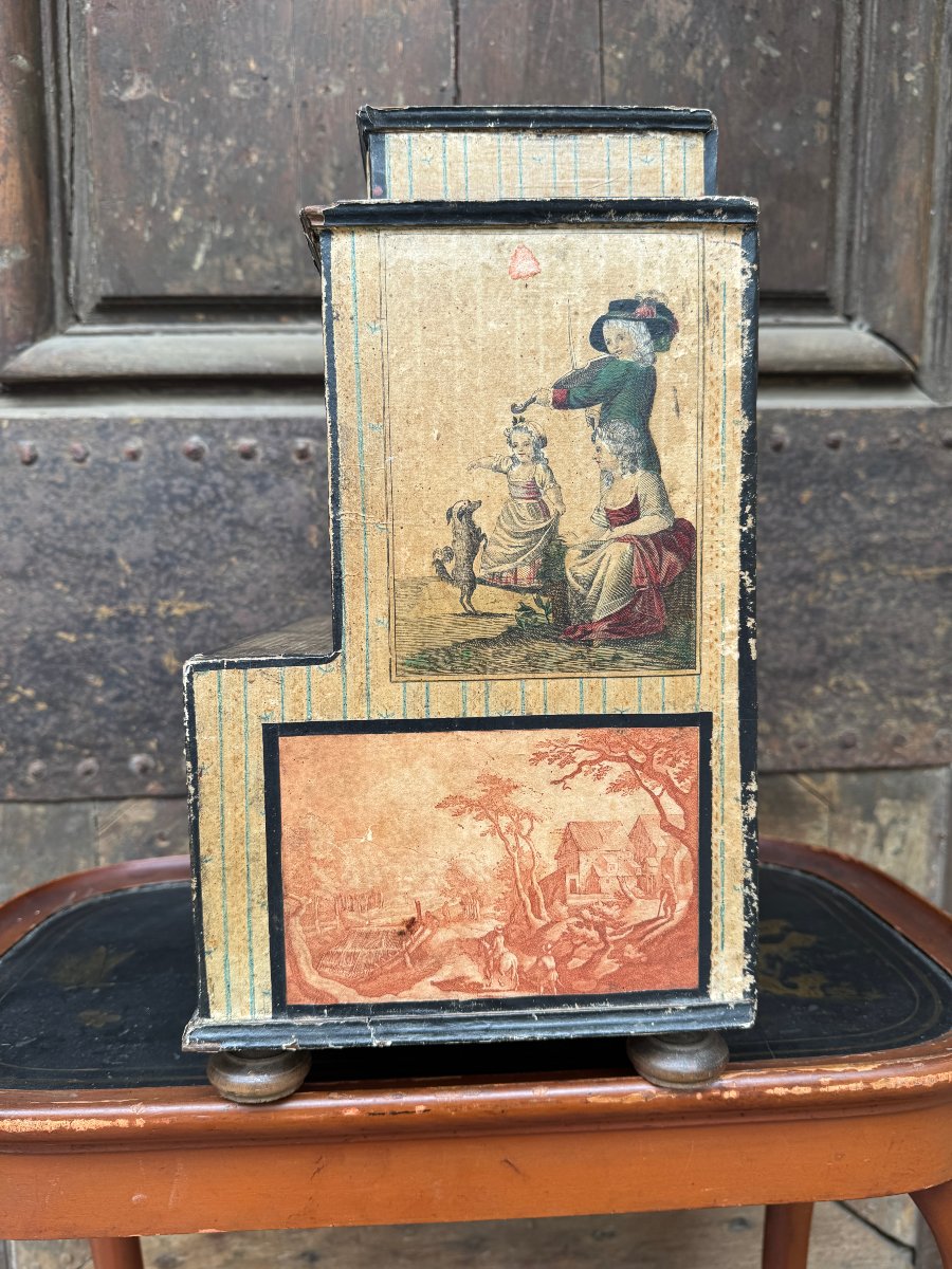 Original Cardboard Cabinet From The Early 19th Century-photo-1