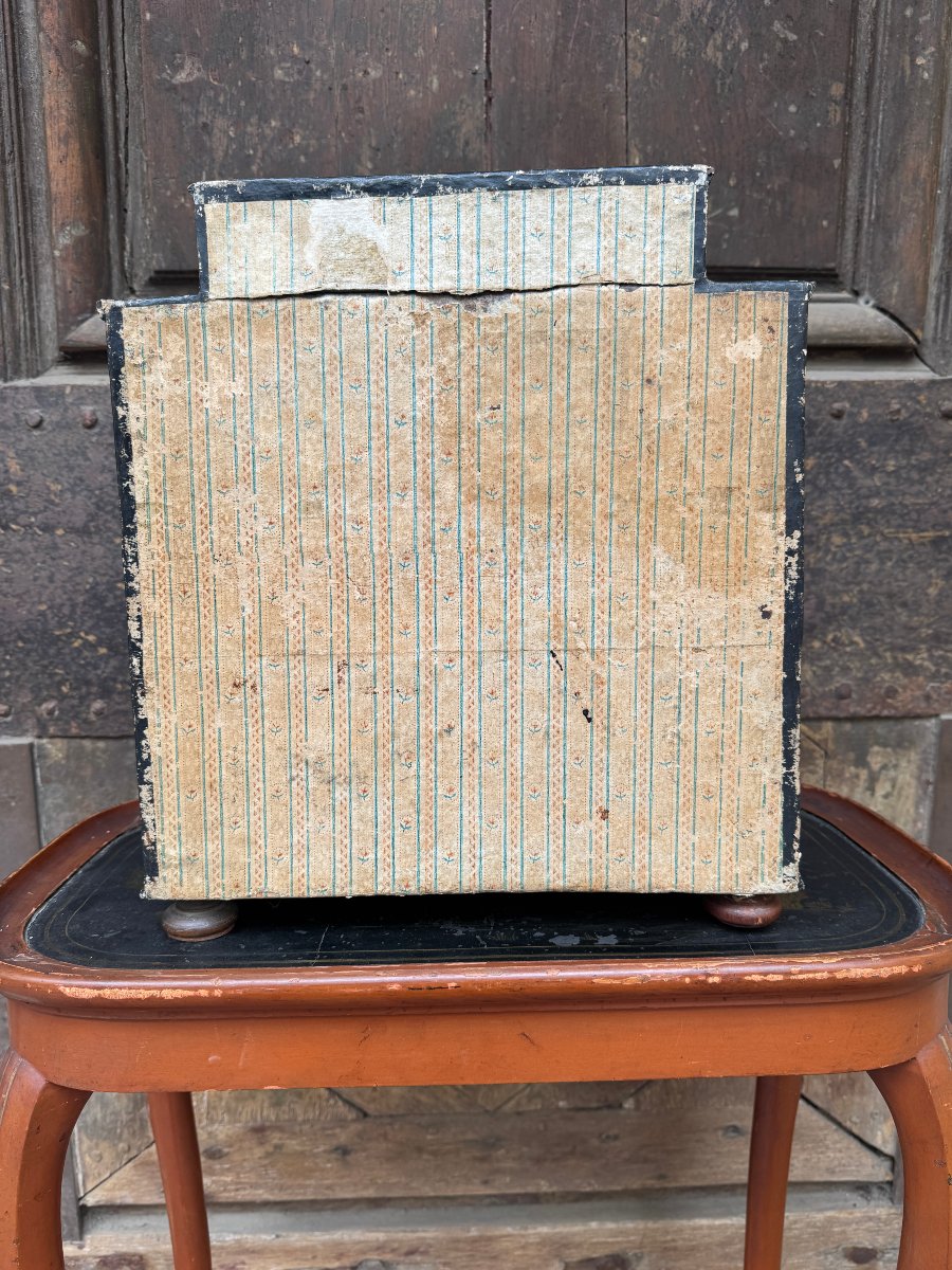 Original Cardboard Cabinet From The Early 19th Century-photo-2