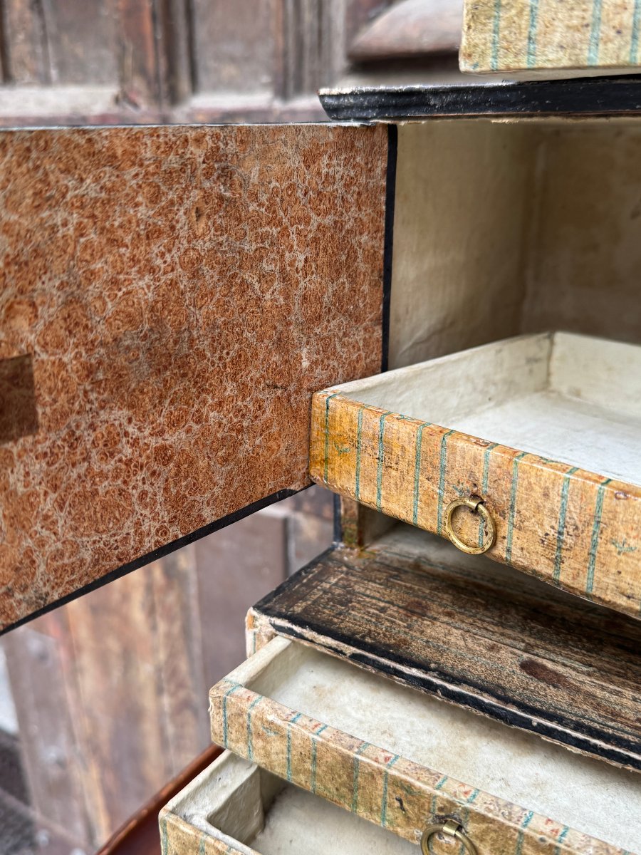Original Cardboard Cabinet From The Early 19th Century-photo-6