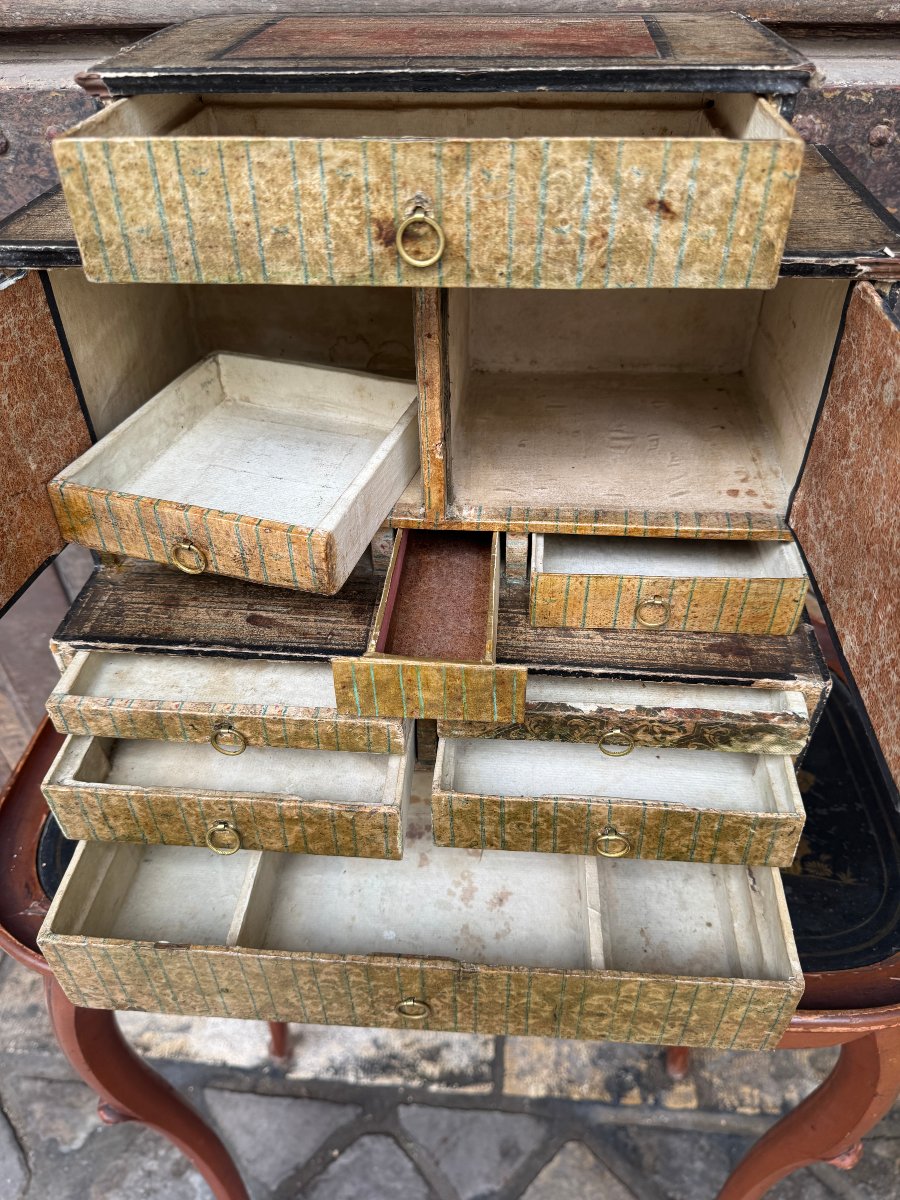 Original Cardboard Cabinet From The Early 19th Century-photo-7