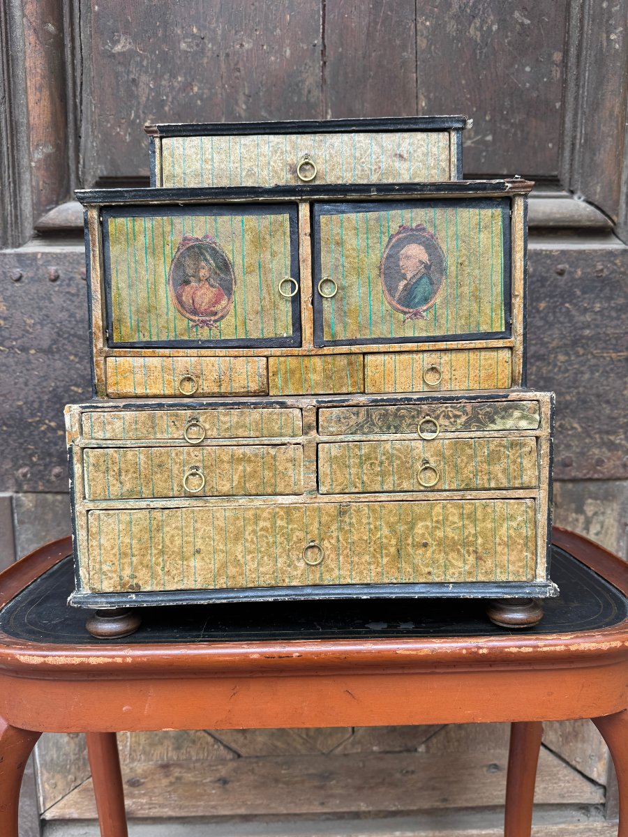 Original Cardboard Cabinet From The Early 19th Century