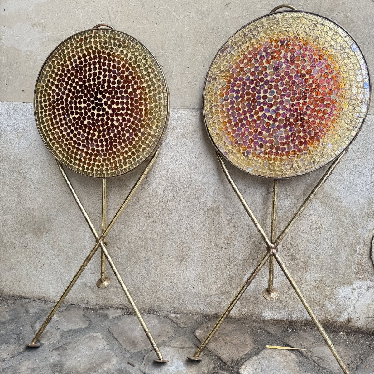 Pair Of Folding Side Tables-photo-2