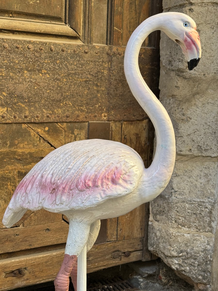 Faience Flamingo From The Bavent Factory-photo-4