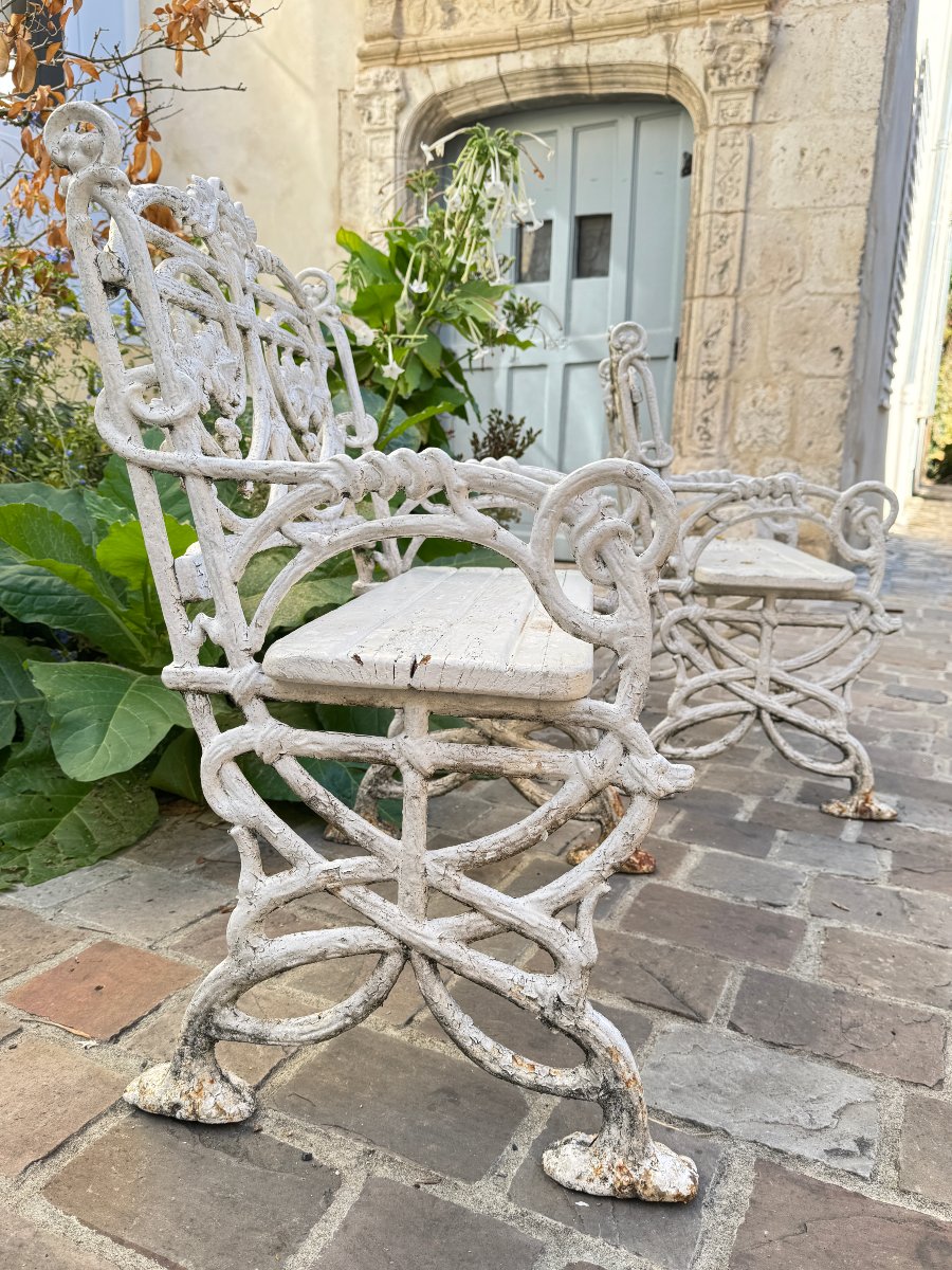 PAIRE DE FAUTEUIL DE JARDIN EN FONTE EPOQUE NIII-photo-4