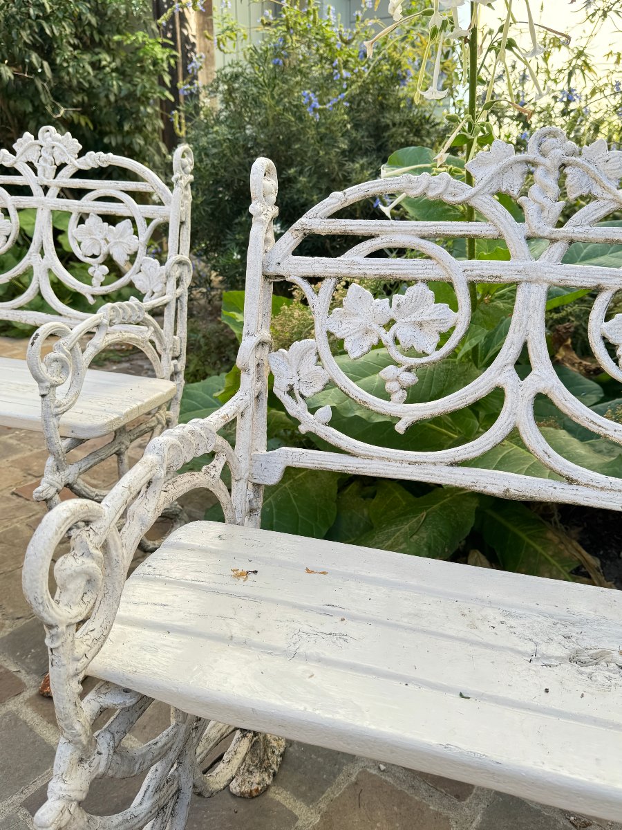PAIRE DE FAUTEUIL DE JARDIN EN FONTE EPOQUE NIII-photo-4